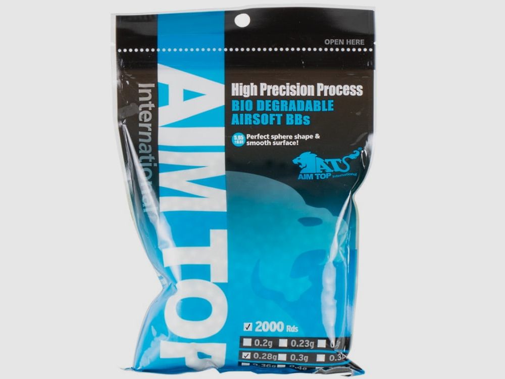 AIM TOP Precision BIO Tracer Airsoft BBs 0.32g (2000 Schuss)