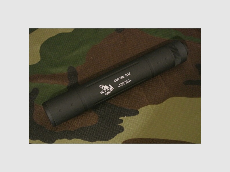 Pirate arms 195mm CTW Silencer CCW Black Airsoft Schalldämpfer Softair Gotcha