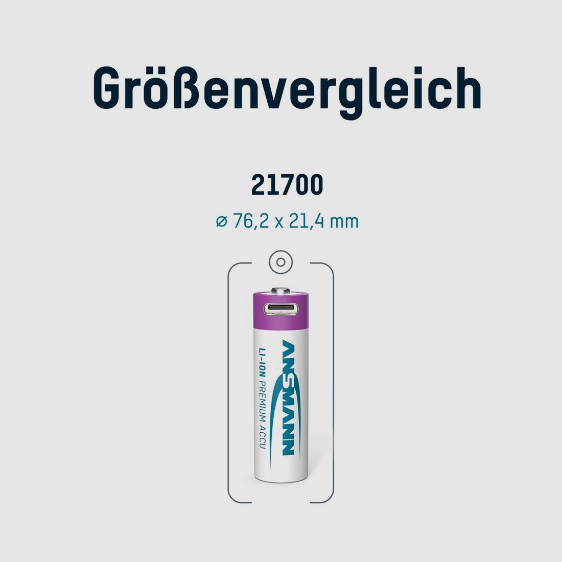 Ansmann 21700 5000 mAh batterij met oplaadpoort, afbeelding 7 van 7