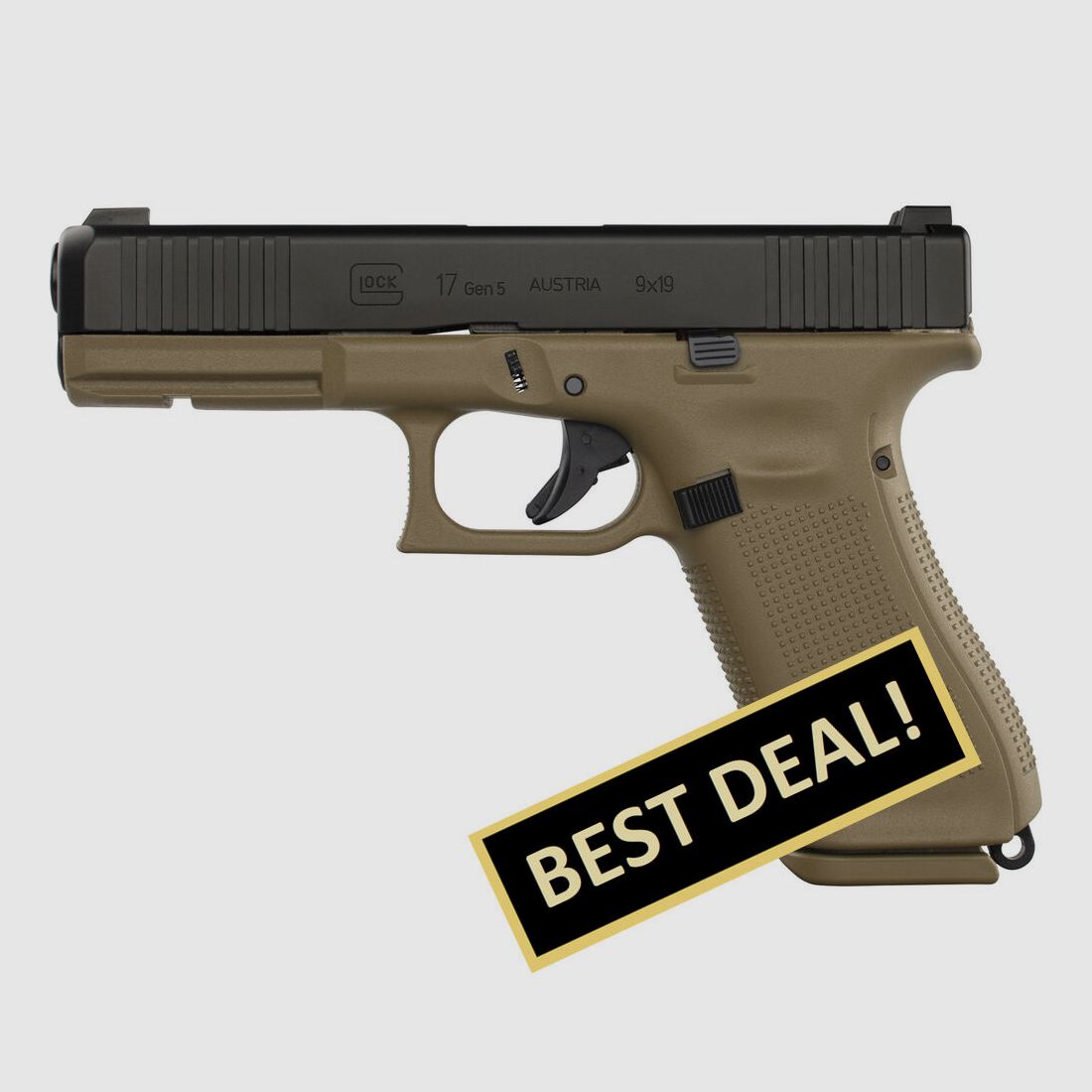 Glock GLOCK PISTOL G17 GEN5/FS 9MM LUGER 4.5"/11.4CM FR/COYOTE, image 1 of 2