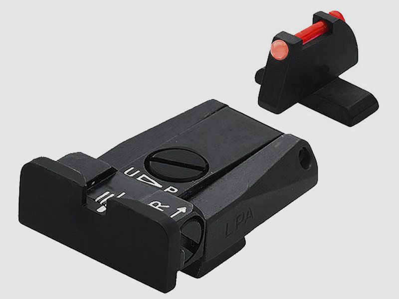 LPA Match Sight SPR pour pistolets CZ CZ M75/85 neuf, lame de visée noire, guidon rouge "Fiber Optic"