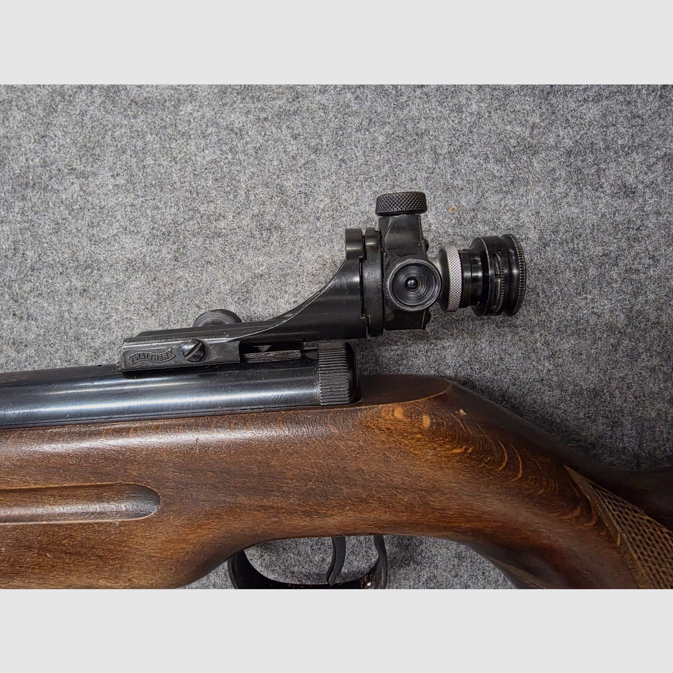 Fucile ad aria compressa molto vecchio Walther Mod. 53 Knicker con diottra senza marchio F degli anni '50/'60 cal. 4,5mm Diabolo, immagine 8 di 11