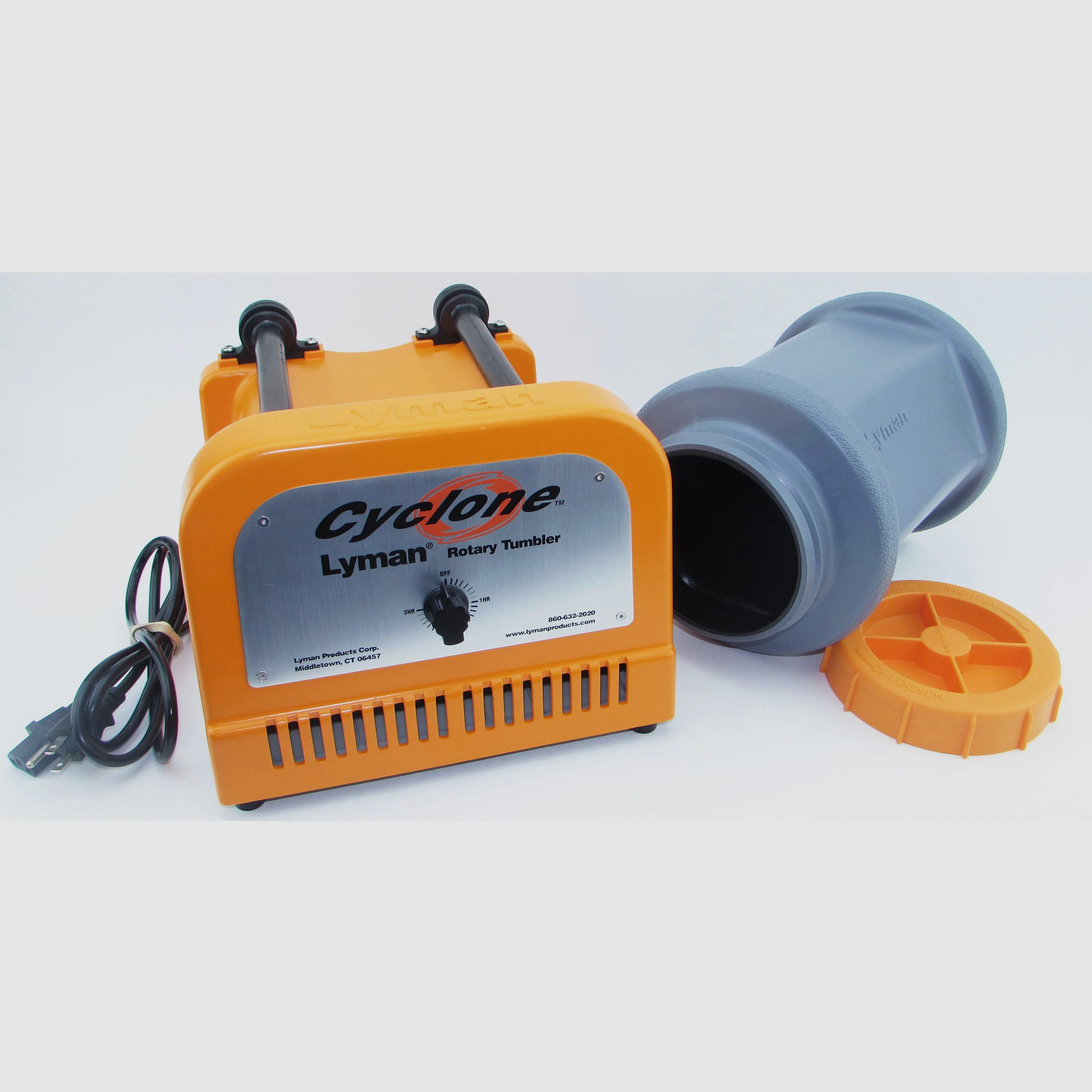 Set de tumblers rotatifs Lyman Cyclone avec 2 kg de broches en acier 230V