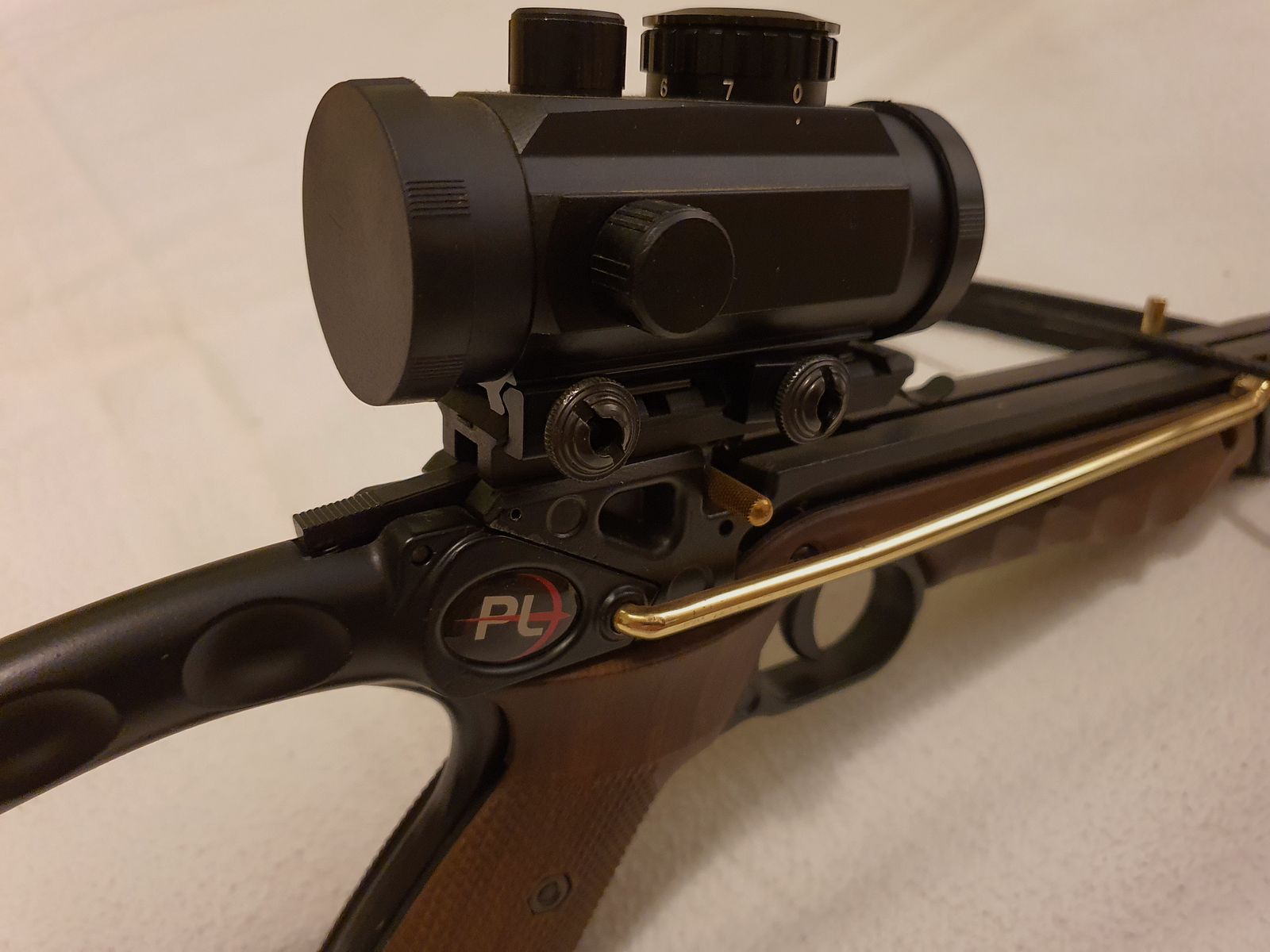 MX-80 Cobra Strike Recurve-Pistolenarmbrust 80LBS Aluminium Lauf und Holzoptik Knickspann-Armbrust, 175fps