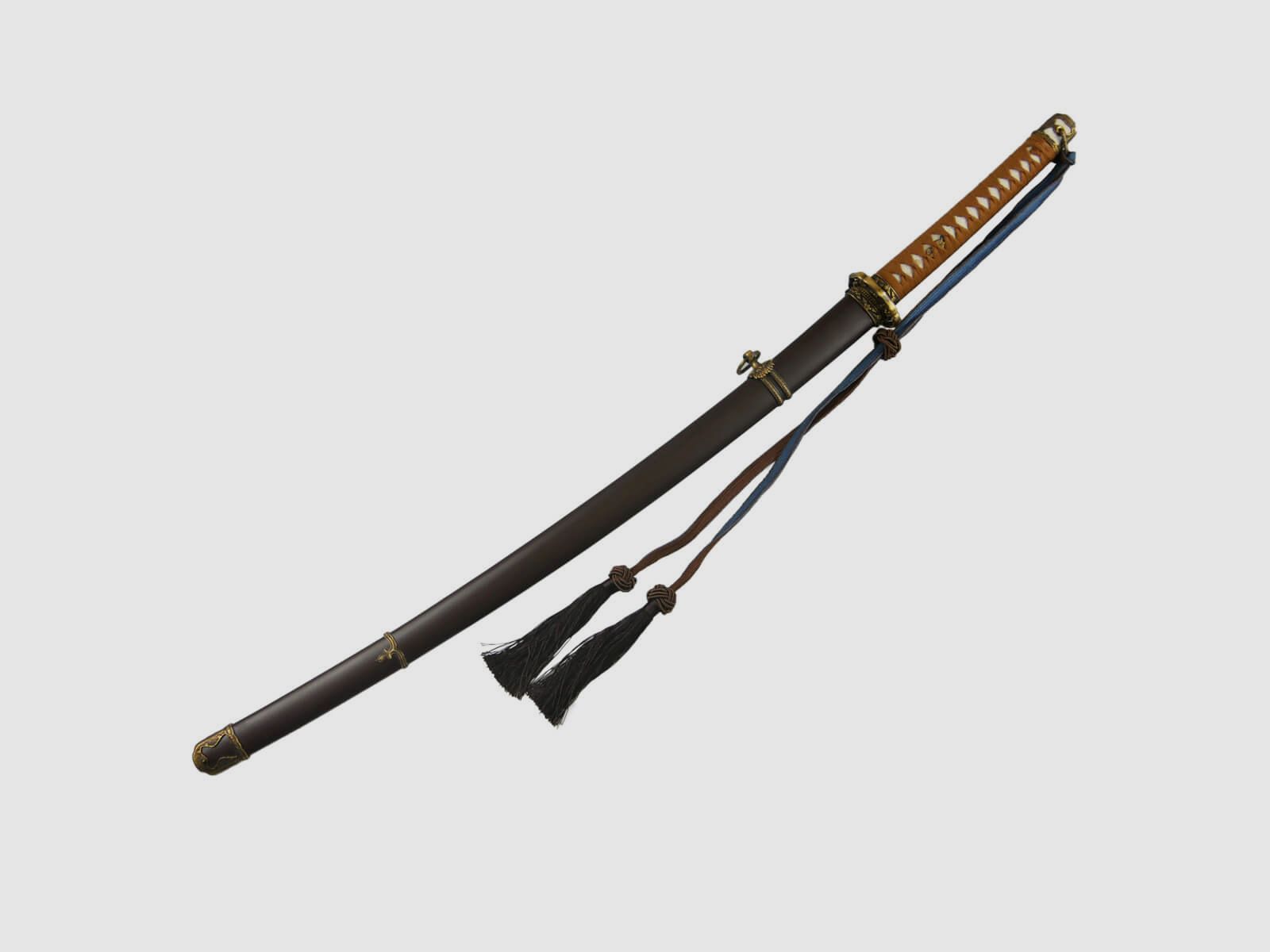 DerShogun WW2 Katana Samuraischwert mit scharfer Klinge aus 1045 Carbonstahl