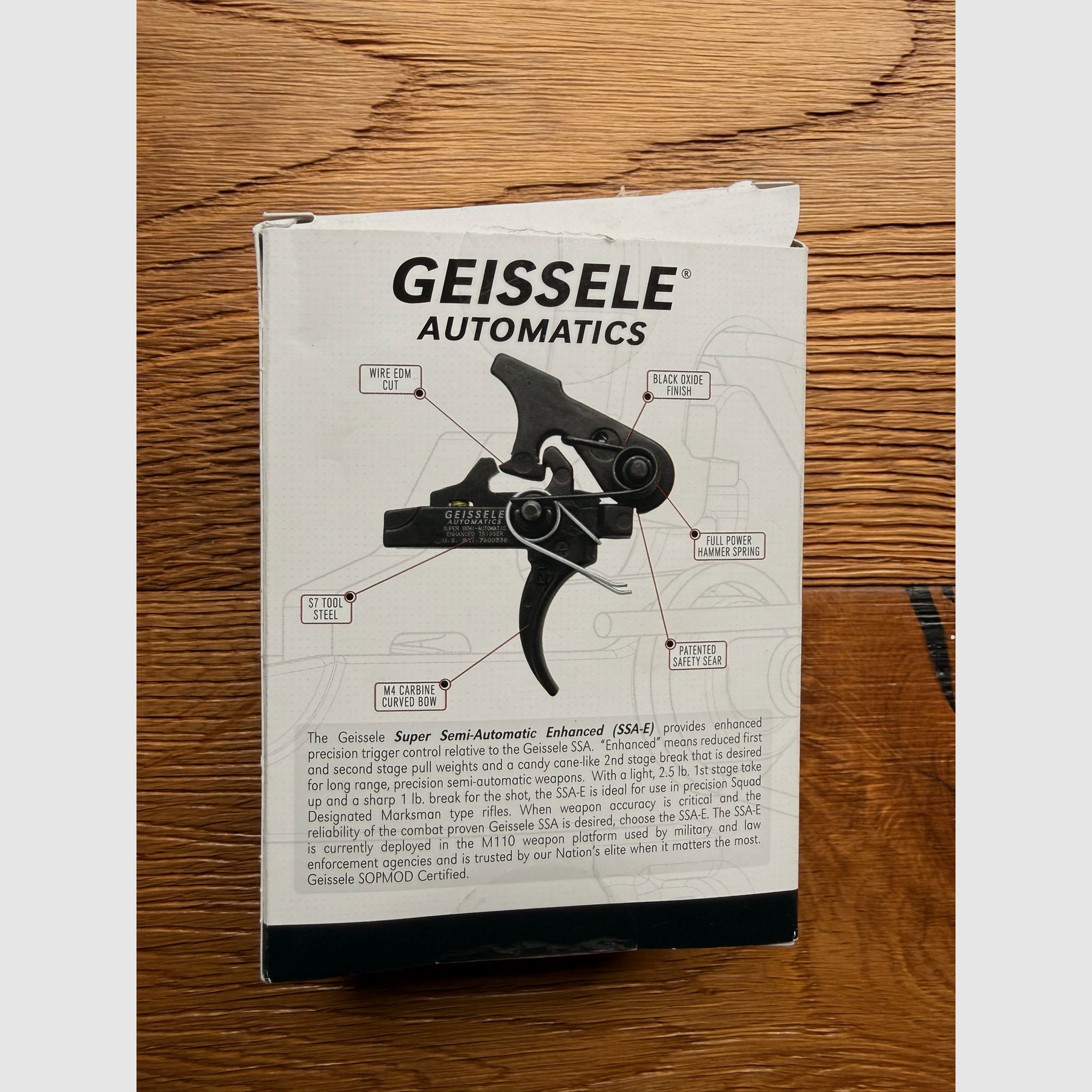 Geissele SSA-E Super Semi-Auto verbesserter 2-stufiger gebogener Abzug für AR-15, Bild 2 von 3