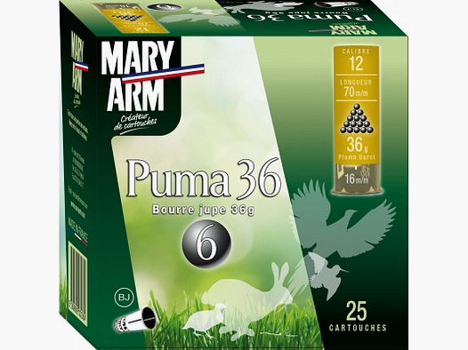 Box mit 25 Patronen Mary Arm Puma 36 Kaliber 12 - 36GR - BJ - PB 4