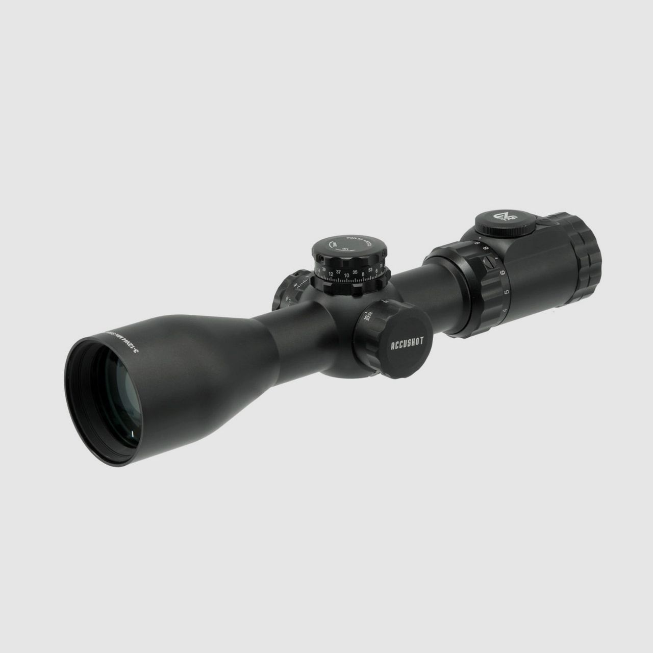 Zielfernrohr UTG Accushot OP3 3-12x44 UMOA Absehen beleuchtet 30 mm Tubus Seitenfokus inklusive Weaver-, Picatinny-Ringmontagen