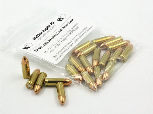 SKH, 9 mm Steyr, FMJ-RN, 124 gr., 20 Stk.