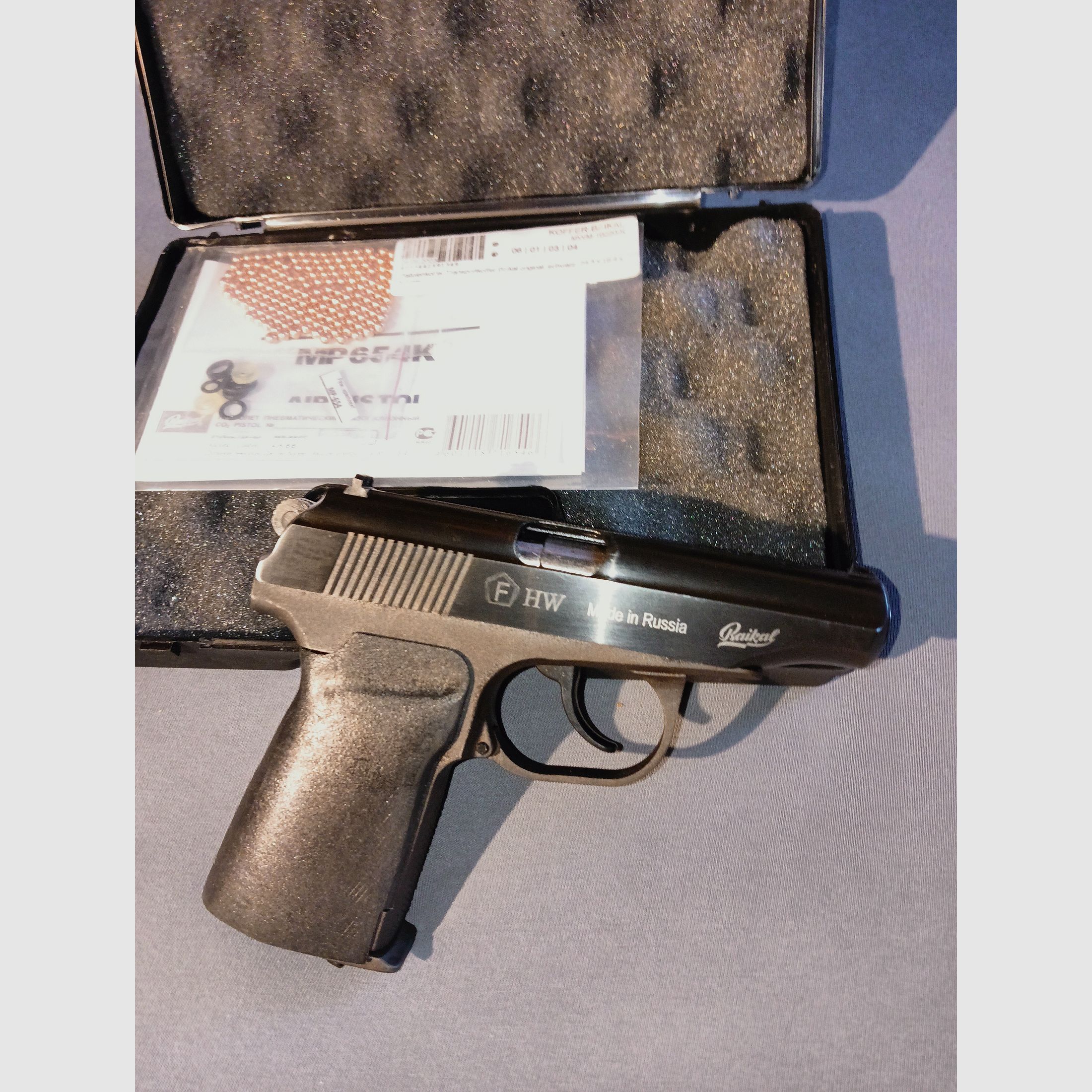 Baikal MP 654 K Makarov, T11, CO2 4,5 mm BB, funziona perfettamente in buone condizioni TOP