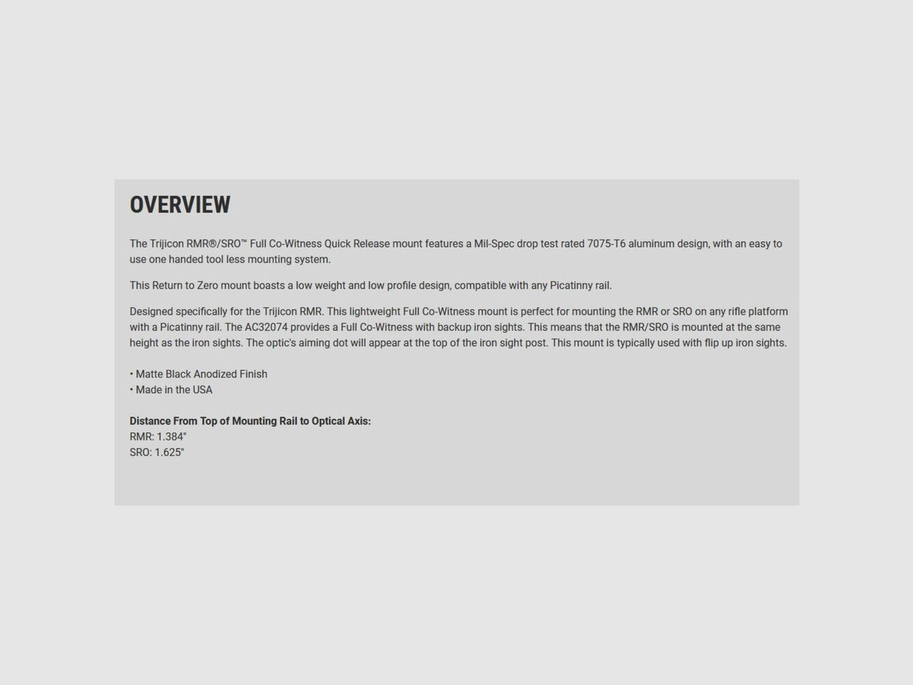 Trijicon RMR/SRO Schnellmontage Full