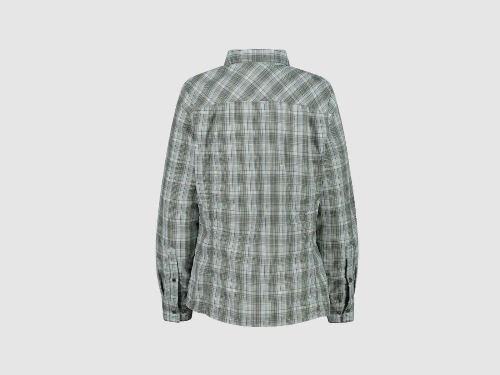 CMP Damen Langarm-Bluse mit Karomuster Jade Salvia