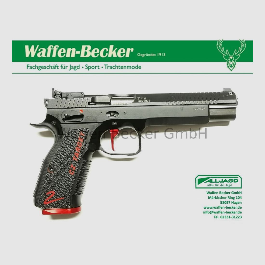 CZ CZ75 Shadow 2 Target 6" (Pistola sportiva) 9mm Luger, immagine 2 di 5