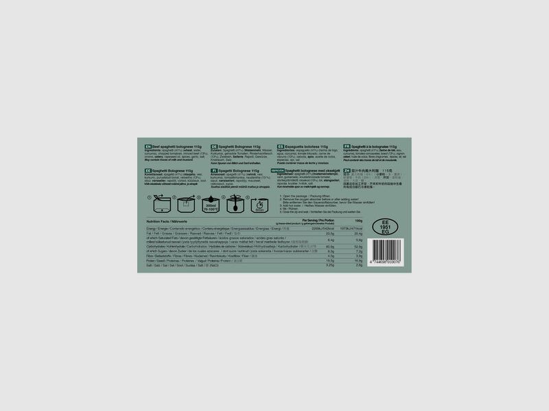 Tactical Foodpack | Rindfleisch-Spaghetti Bolognese 115 g, Bild 5 von 6