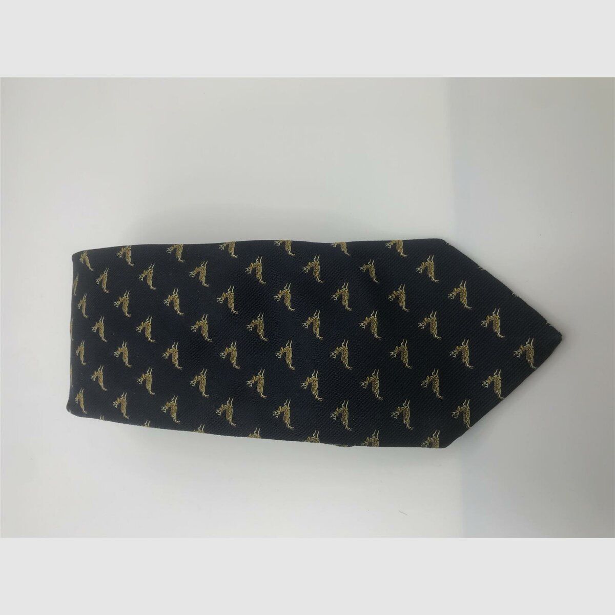 Robert Keyte Stropdas 100% zijde blauw met hertmotief