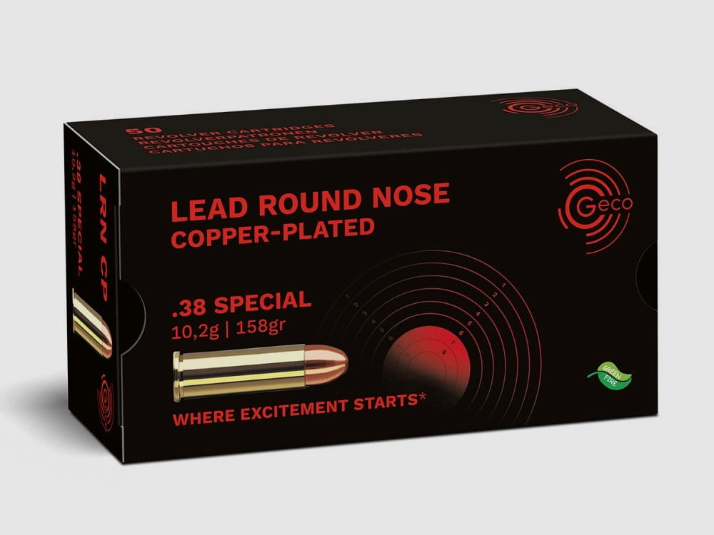 Geco .38 Special Lead Round Nose Copper Plated Superclean - 50 pcs.