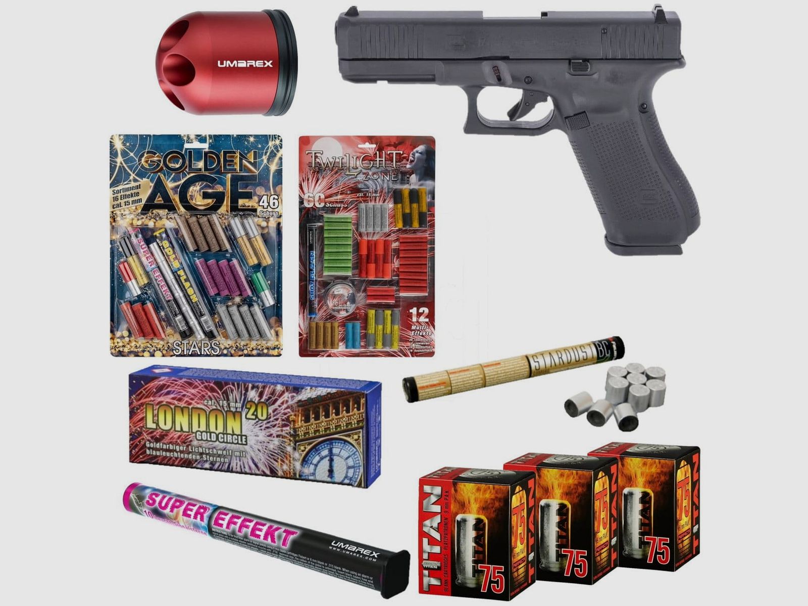 Schrikkogels vuurwerk bundel Glock 17 Gen 5