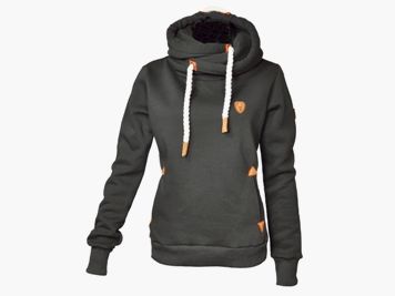 Damen Mod. Hoodypullover - dicker Kragen mit Kapuze