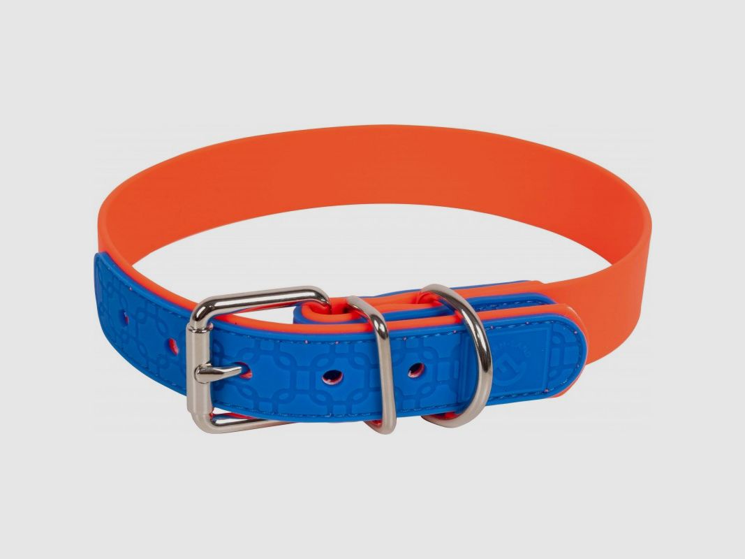 Farmland Halsband 40cm signalorange/blau