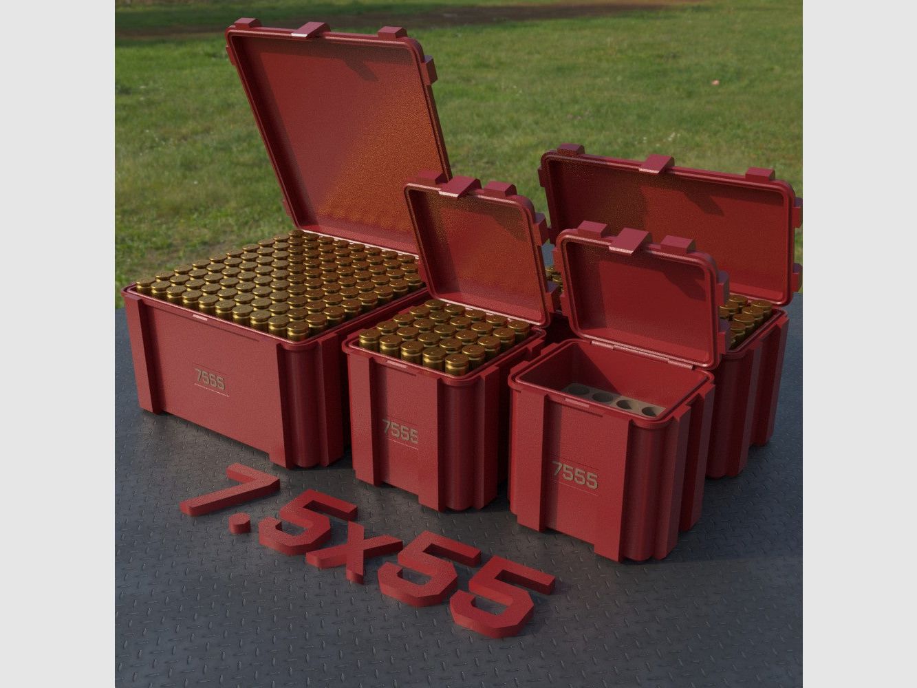 Filamelt Munitionsbox / Ammo Box 7.5x55 – Patronenbox ‘Klappdeckel’ – 20 / 25 / 50 / 100 Runden