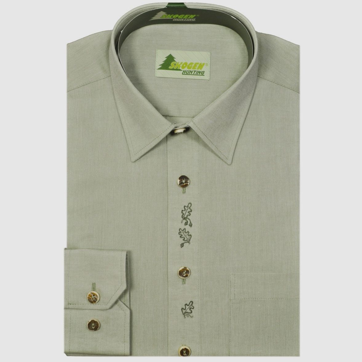 Hemd Chambray 1/1-Arm - Eichenlaub Stickerei