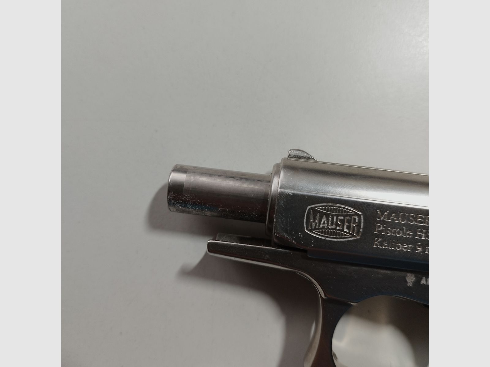 Mauser blank firing pistol HSc Mod. 90 nickel-plated caliber 9 mm P.A.K. Rare PTB