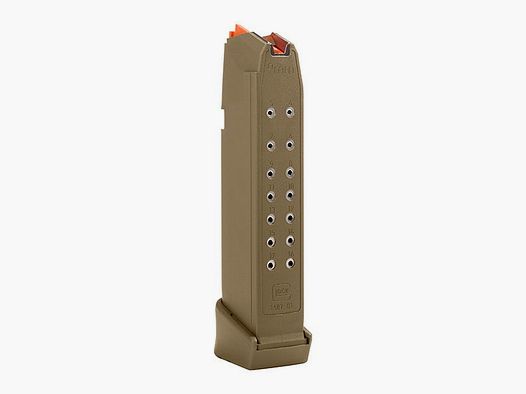 Chargeur Glock G19X+2 – 9mm Luger – 19 coups – Coyote/Orange