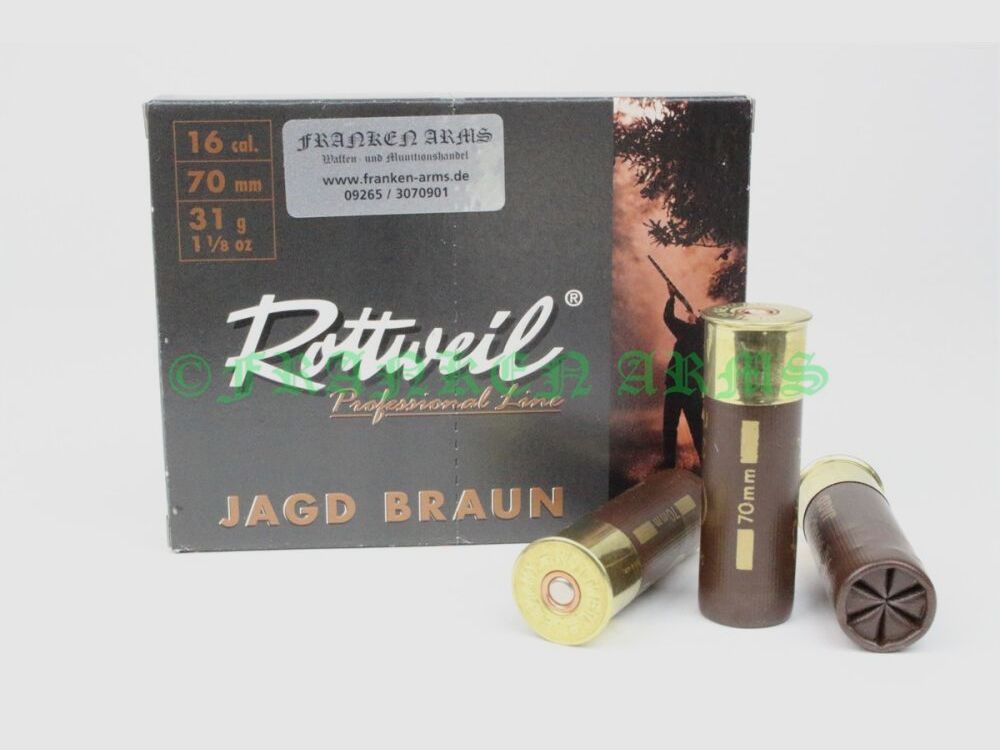 Rottweil Jagd Braun 16/70 3,0mm 10Stück Staffelpreise