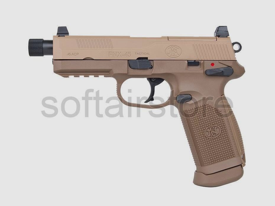 FN Herstal FNX-45 Tactical GBB Airsoft in desert -F-