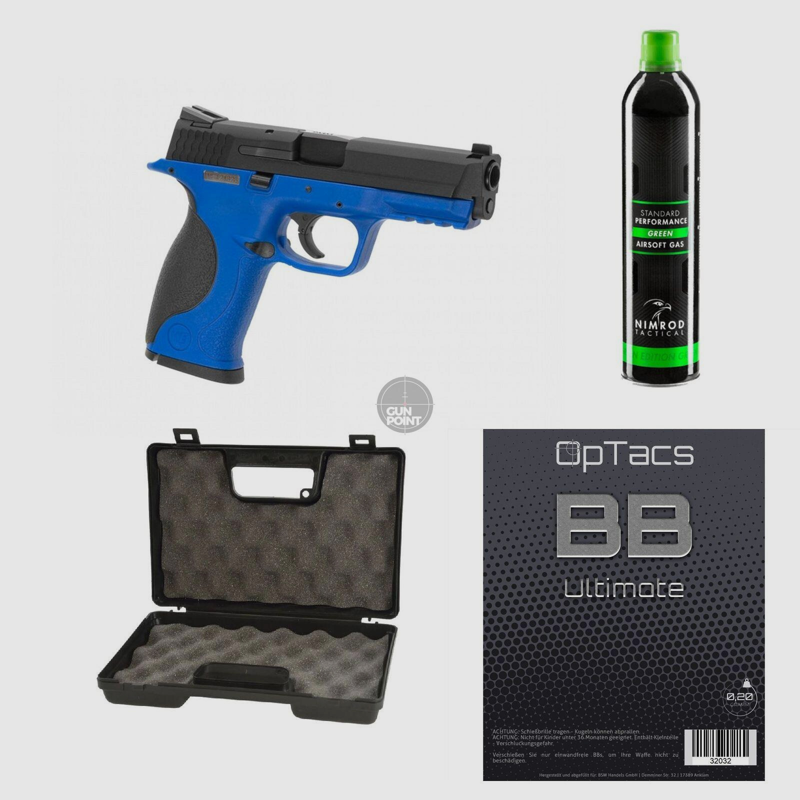 SET !!! Softair - Pistole - WE - M&P Metal Version GBB blue - ab 18, ber 0,5 Joule