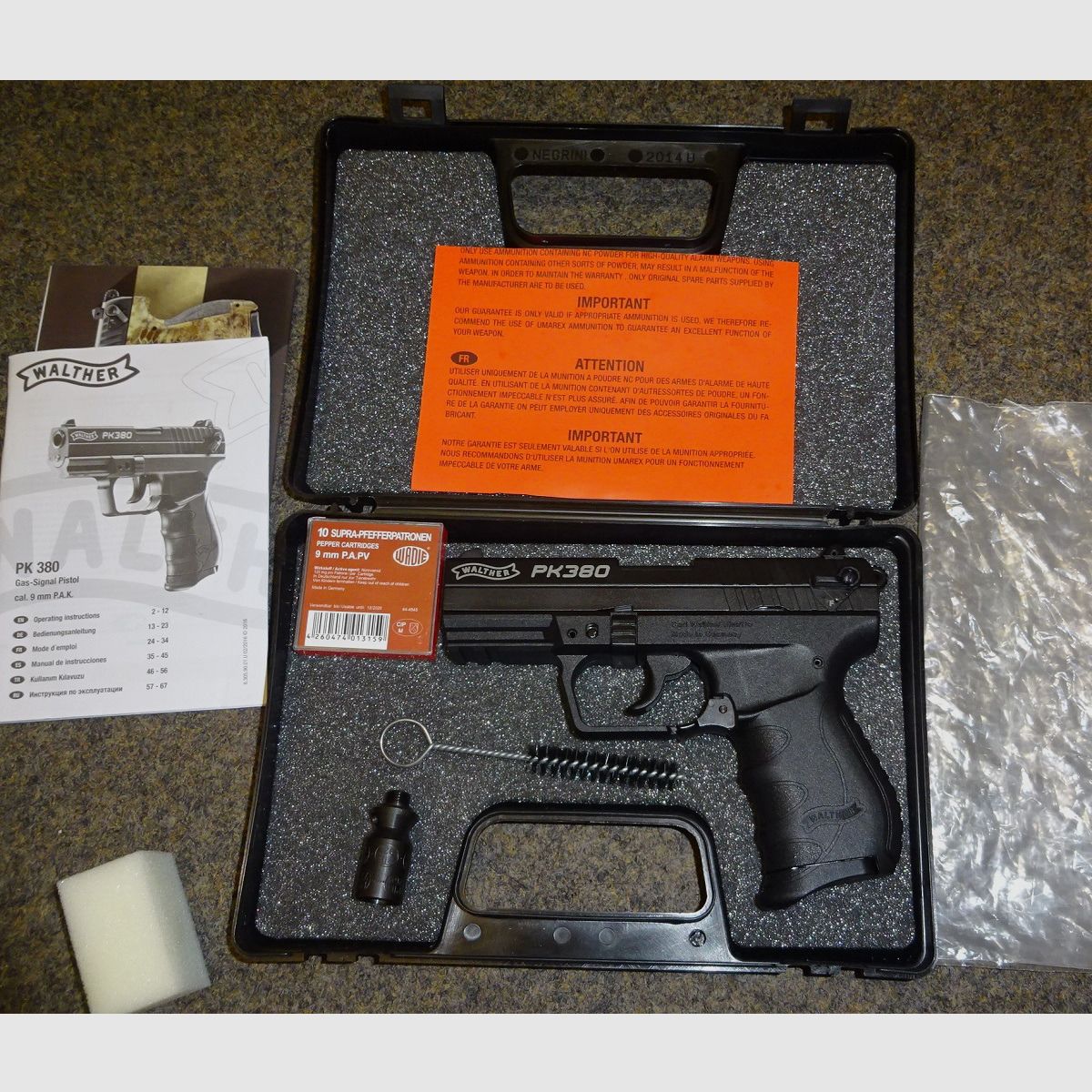 Gaspistool WALTHER "PK380" 9mmP.A.K. - Gloednieuw (Signaalpistool)