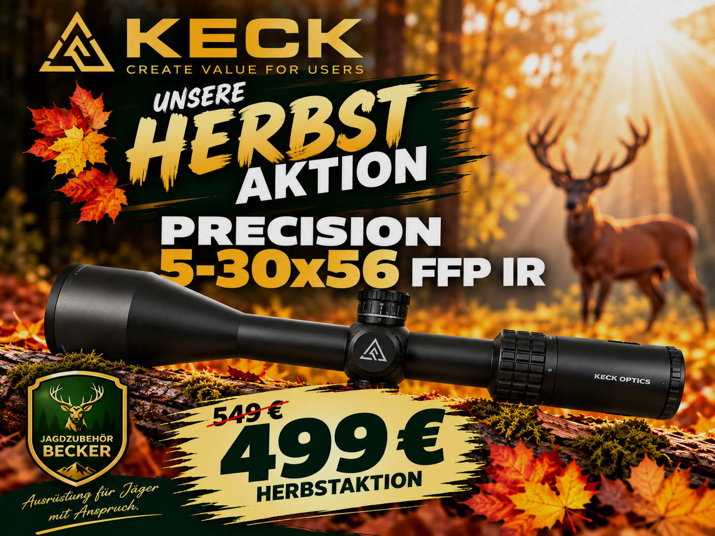 KECK Optics RS Precision 5–30×56 FFP IR-G2A – Herbstaktion Herbst-Spezial: nur 499 € statt 549 €, Bild 1 von 4