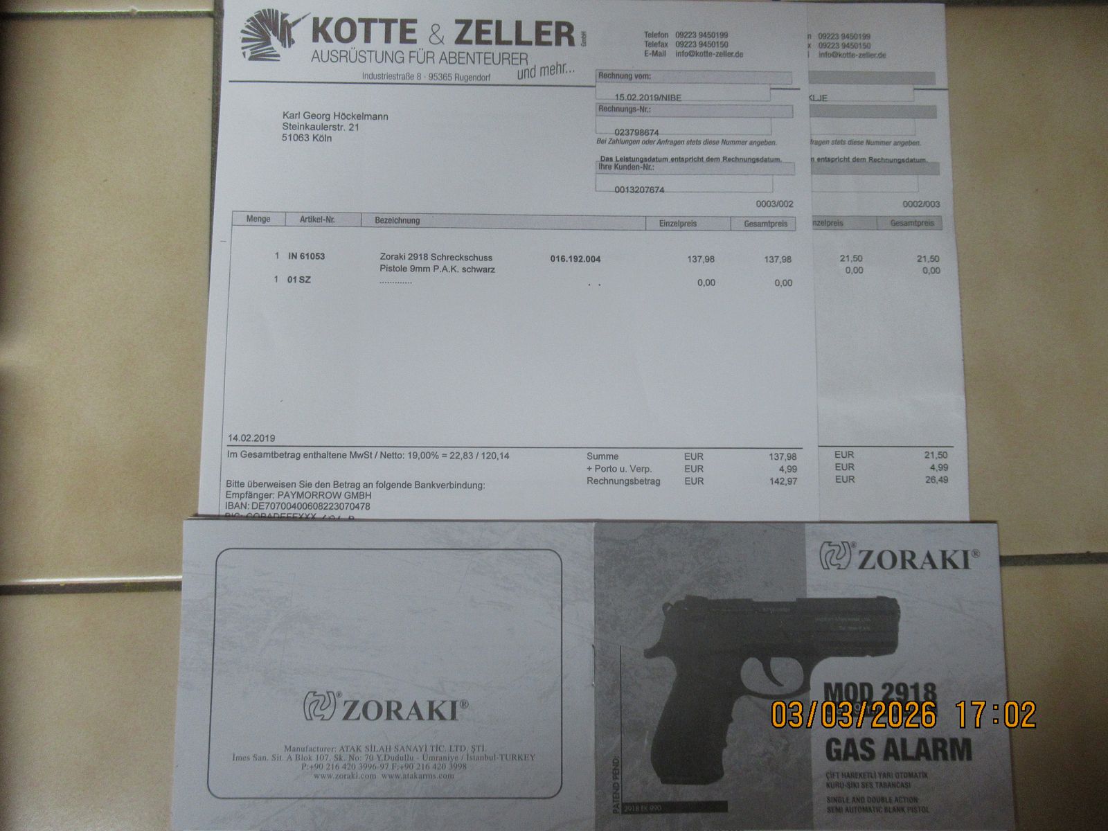 Zoraki 2918 en la maleta con descripción y segundo cargador sin vaso de señal