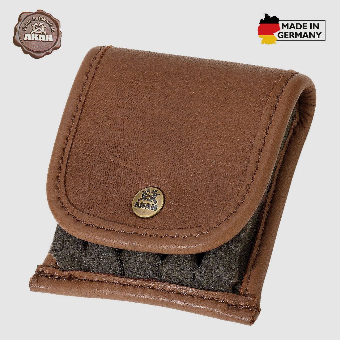 AKAH Patronenetui Elchleder mit Loden