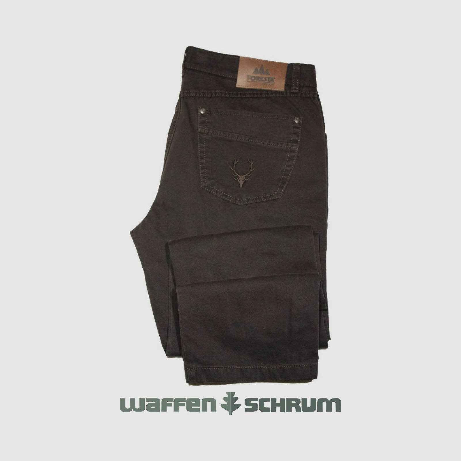 Foresta jeans five-pocket with brown stitching