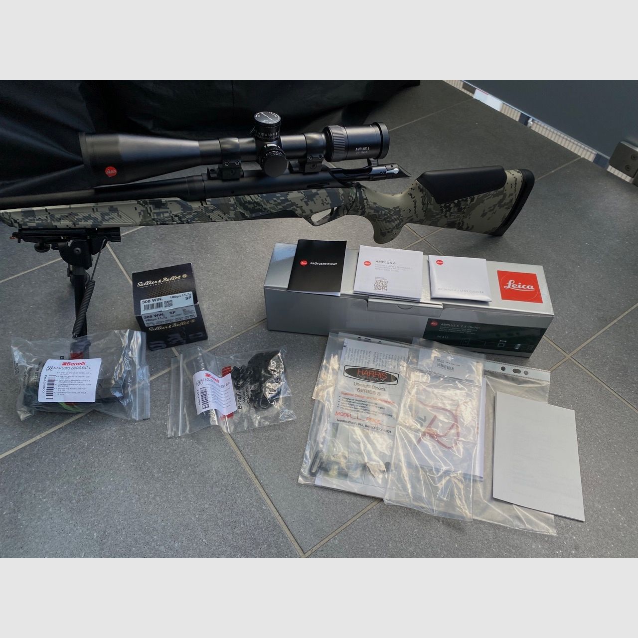 Benelli repeating rifle Lupo BE.S.T. Open Country .308 Win with a Leica scope Amplus 6 2.5–15x50i L-Ballistic BDC (MOA)
