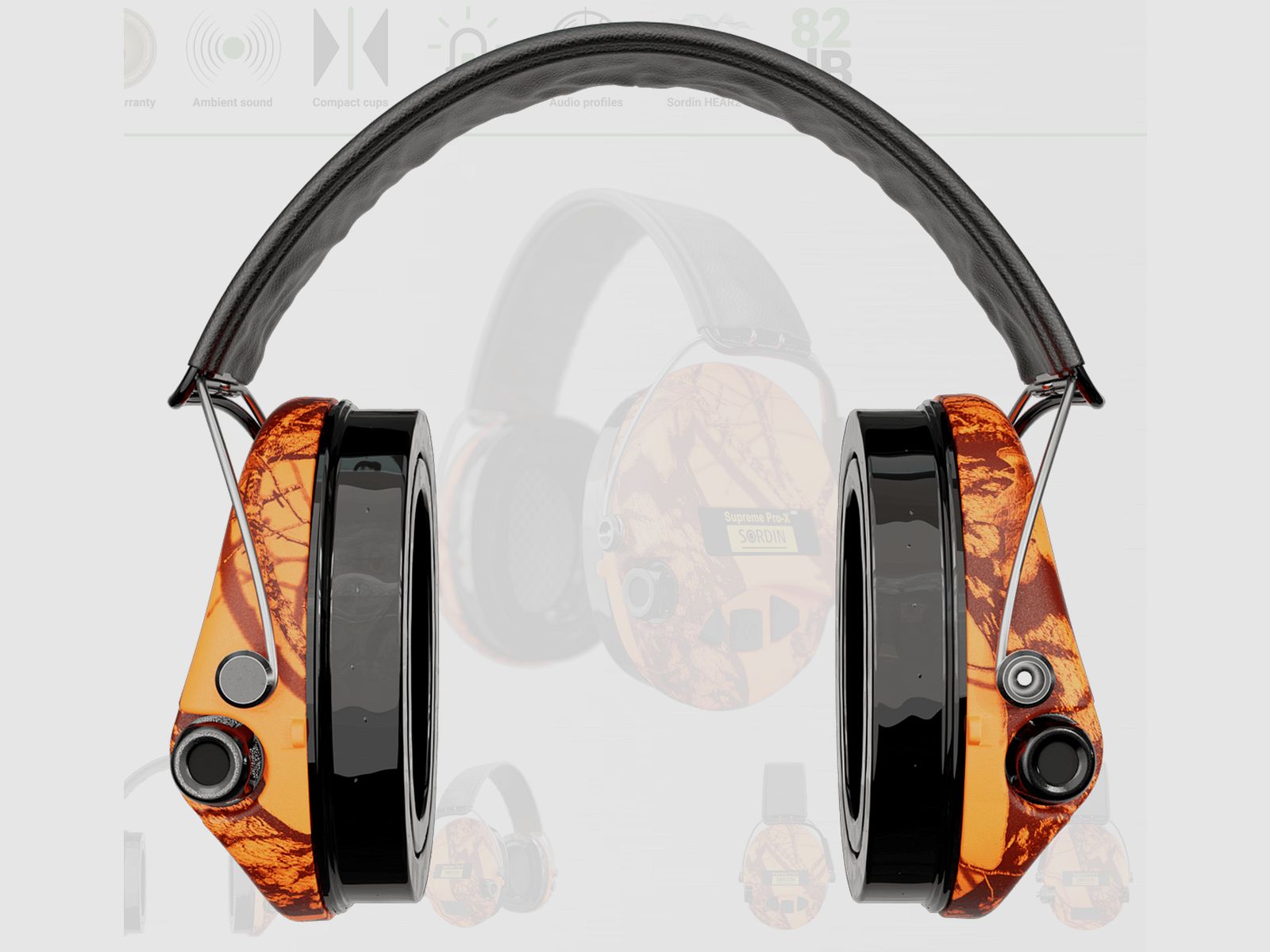 Sordin 75302-X-09-S Elektronischer Gehörschutz Supreme Orange Camo Pro X LED Headband