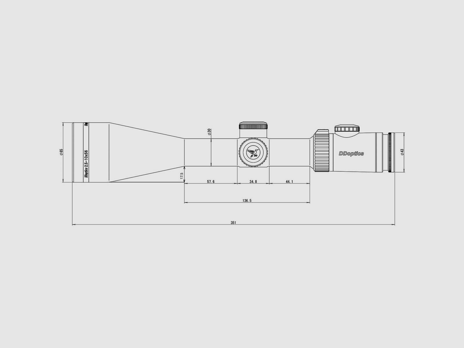 DDoptics Zielfernrohr | Nighteagle V4 2,5-10x56 | Gen2 | MOA | A4