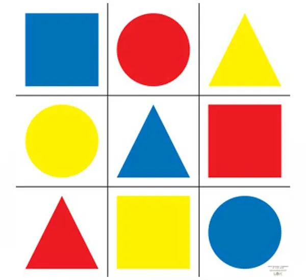 Tarcza - Figury geometryczne kolorowe (450 x 450 mm)