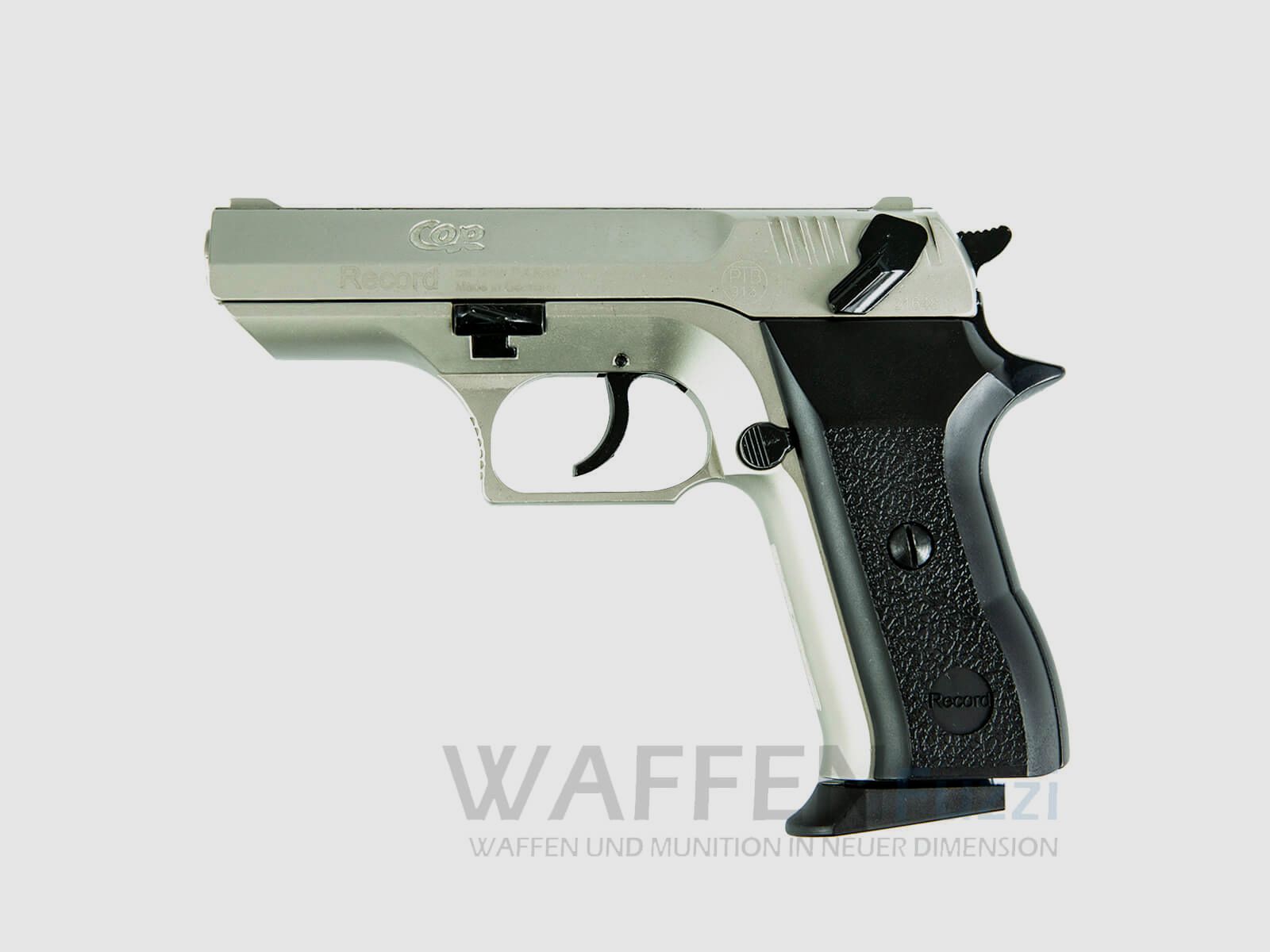 Record COP blank firing weapon 9mm nickel