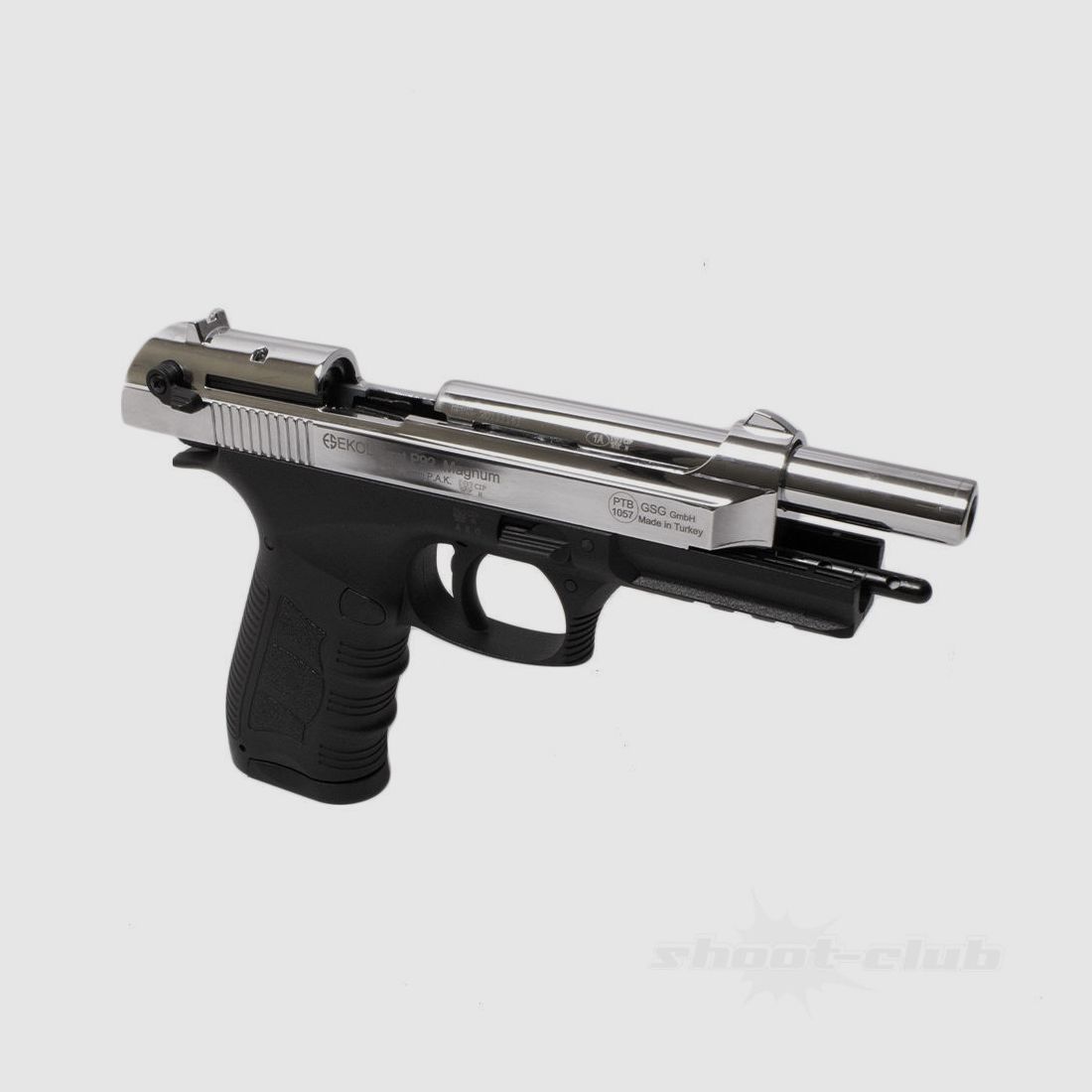 Ekol P92 Magnum Schreckschusspistole 9 mm P.A.K. Chrom im Platzpatronen-Set