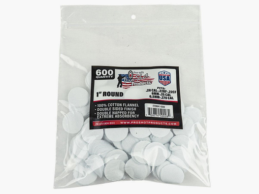 600 Patches 1" Rund .22 bis .270/6,9mm