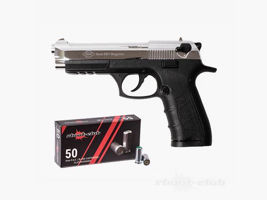 Ekol P92 Magnum blank firing pistol 9mm PAK chrome blank cartridges