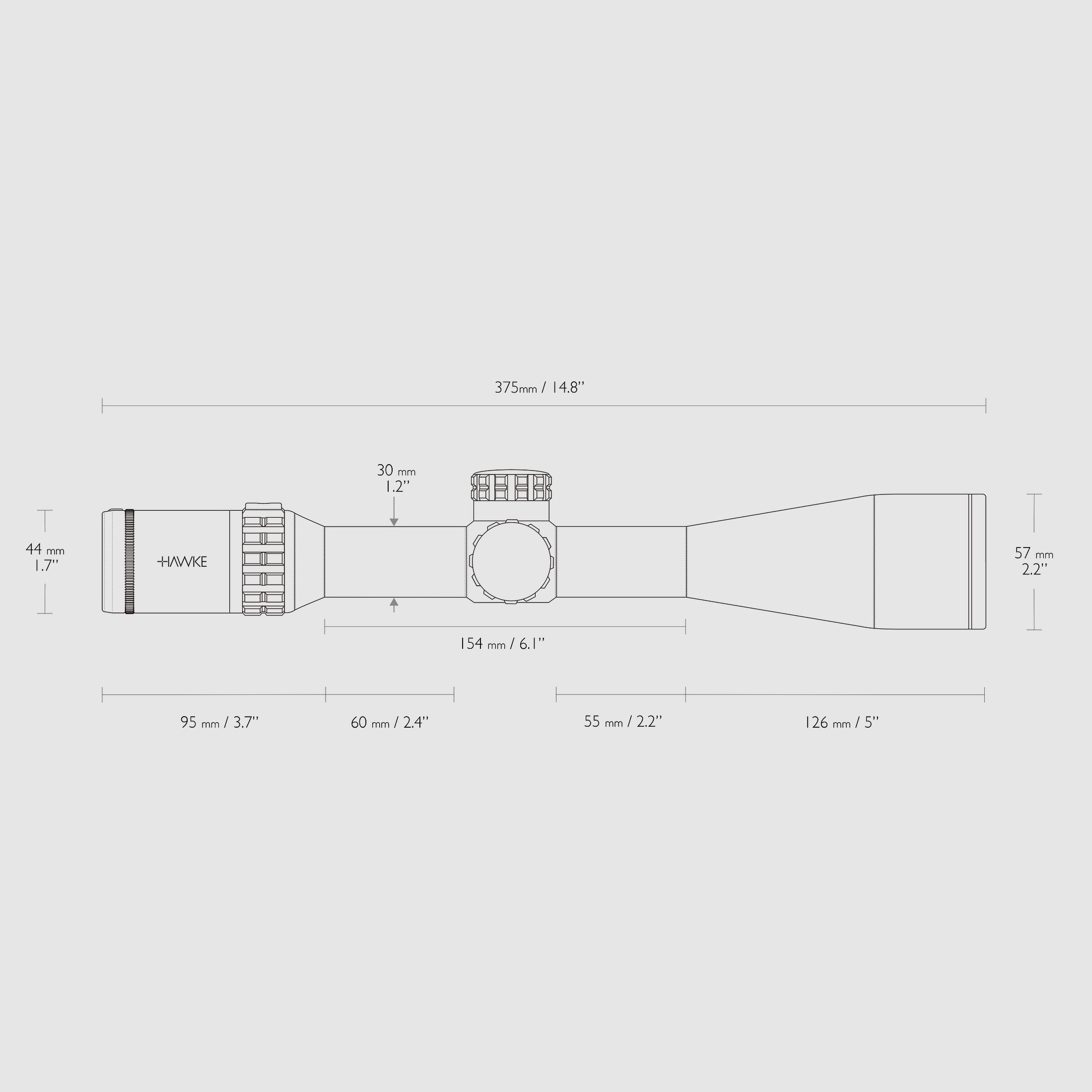 Hawke 18425 FRONTIER Zielfernrohr 30 FD 2.5-15x50 LR FD 15X ABSEHEN