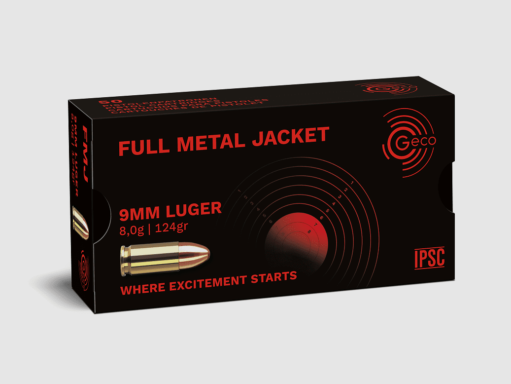 Geco 9 mm Luger full metal jacket 124 gr. - 50 pcs.