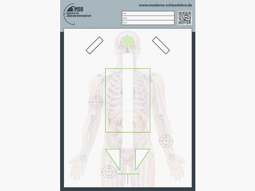 1MOA - Anatomia del bersaglio torso DIN A1 allenamento realistico con pistola per le autorità...
