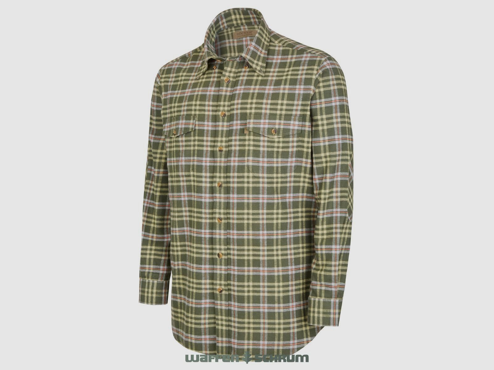 Böcker Hemd Flanell Comfort Fit Oliv kariert