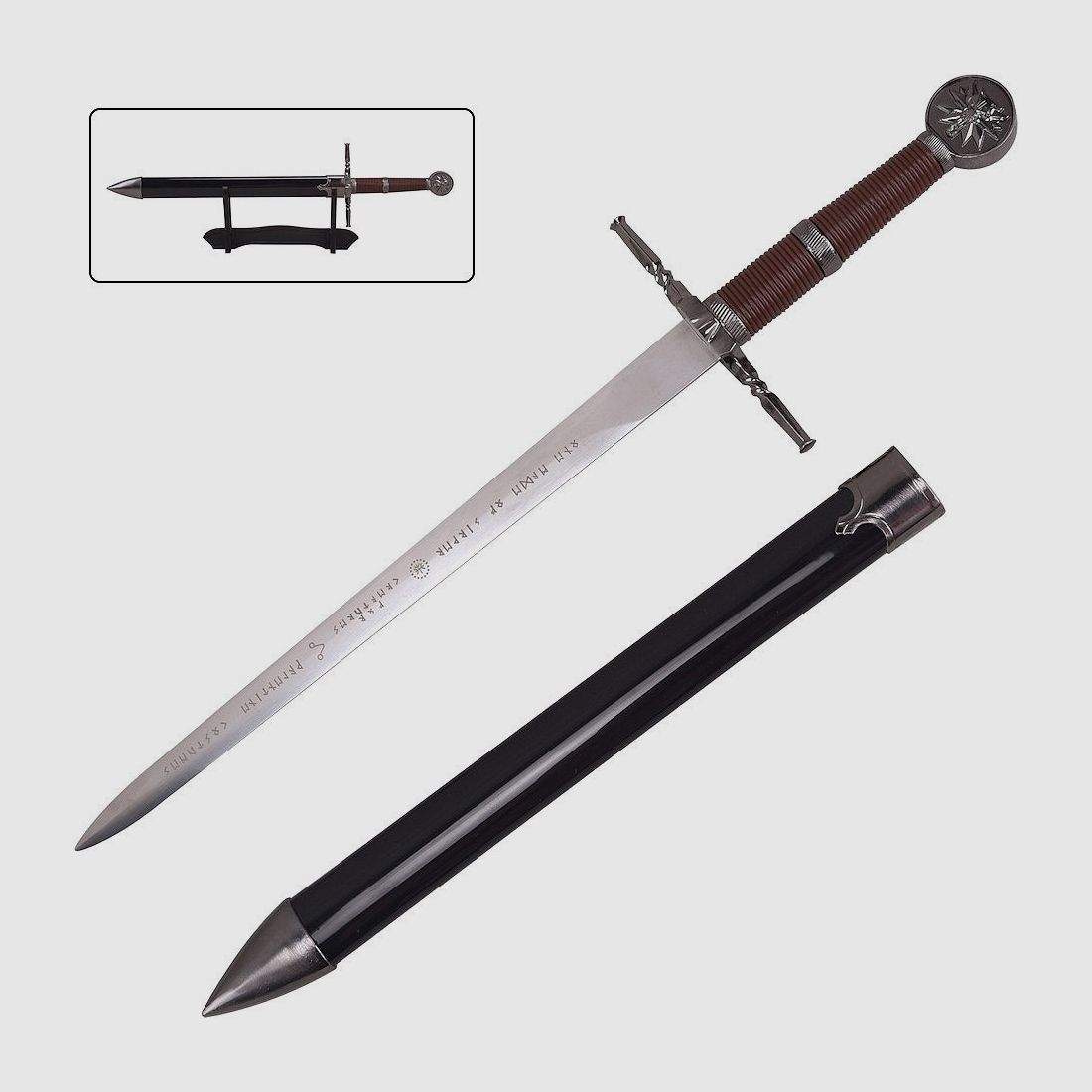 The Witcher Mini Stahlschwert mit Ständer