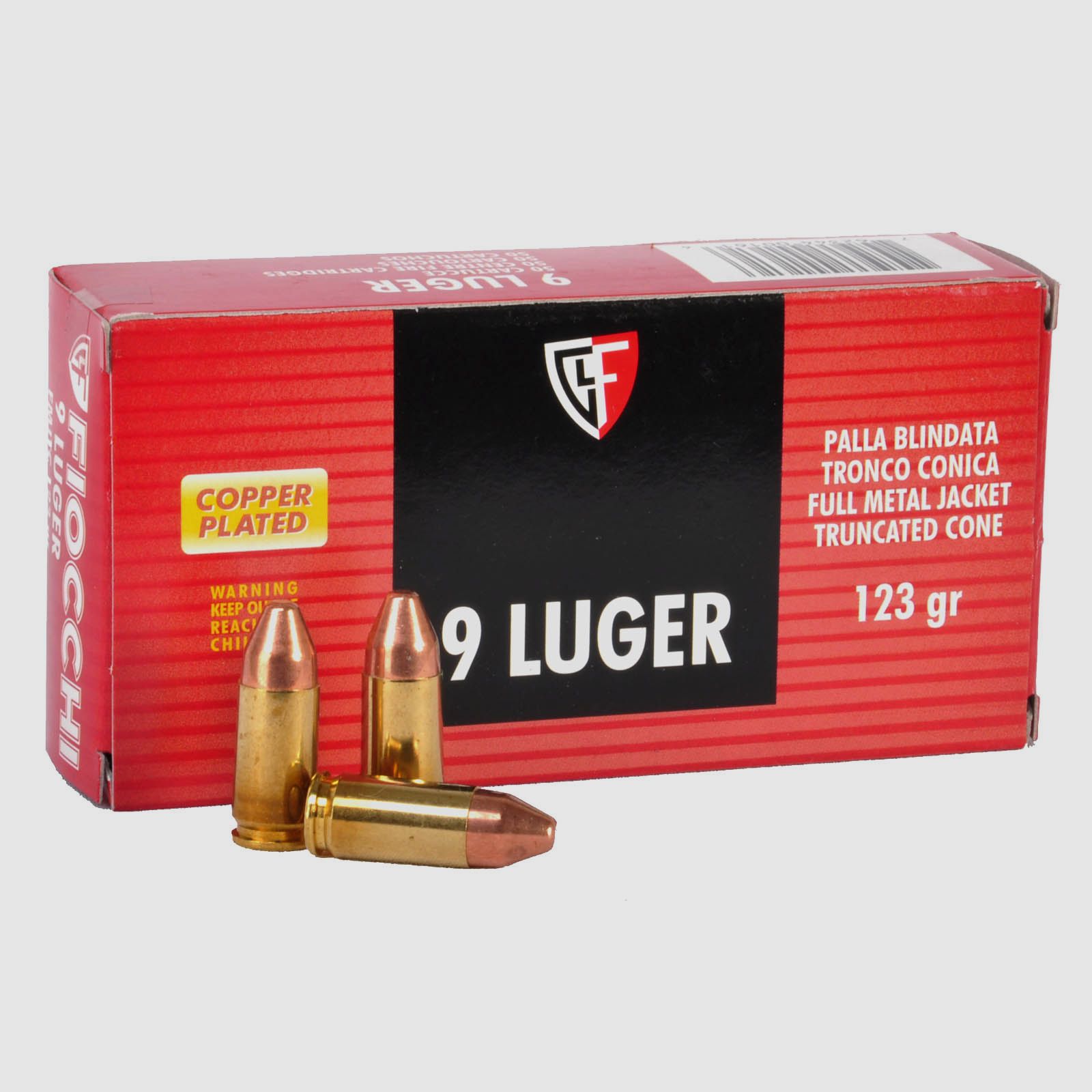 Fiocchi 9mmLuger Vollmantel TC 7,97g - 123gr.