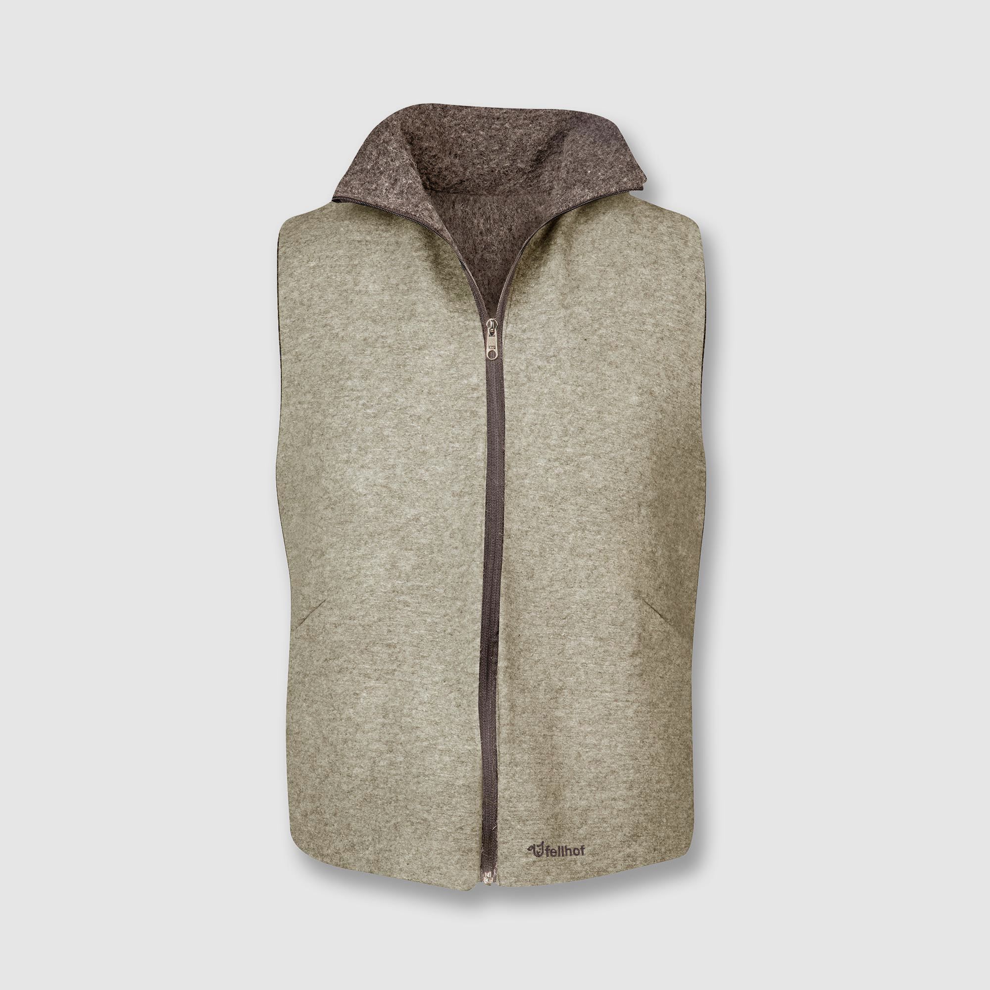 Fellhof wool felt vest reversible